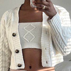 Ardene Cropped Knit Sweater Set